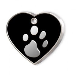 Médaille cœur avec empreinte de patte personnalisable pour chien et chat