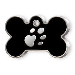Médaille os avec empreinte de patte personnalisable pour chien